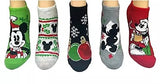 DISNEY Ladies CHRISTMAS MICKEY MOUSE 5 Pair Of No Show Socks - Novelty Socks And Slippers