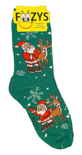 Santa & Reindeer Men’s CHRISTMAS Socks Foozys Brand - Novelty Socks And Slippers