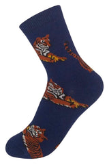 FUNATIC Brand Unisex Kids TIGER Socks Tigers All Over Kids Age 7-10 - Novelty Socks And Slippers