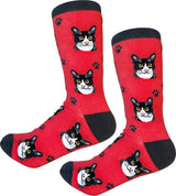 BLACK & WHITE CAT (TUXEDO) Adult Unisex Socks By E&S Pets Choose Style