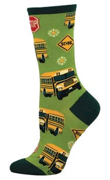 SOCKSMITH Brand Ladies SCHOOL BUS Socks - Novelty Socks And Slippers