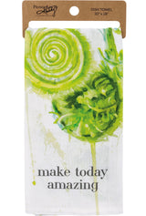 Primitives By Kathy ‘MAKE TODAY AMAZING’ Kitchen Tea Towel - Novelty Socks And Slippers