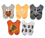 PEANUTS Ladies HALLOWEEN 5 Pair Of No Show Socks WOODSTOCK AS A WITCH - Novelty Socks And Slippers