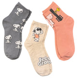 PEANUTS Ladies 3 Pair Of SNOOPY Crew Socks Joe Cool ‘Feelin’ Groovy’
