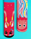 PALS SOCKS Brand Unisex Kids CRAB & JELLYFISH Mismatched Gripper Bottom Socks (CHOOSE SIZE) - Novelty Socks And Slippers