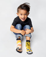 SLOTH & CHEETAH Toddler Unisex Mismatched Gripper Bottom Socks PALS SOCKS Brand - Novelty Socks And Slippers