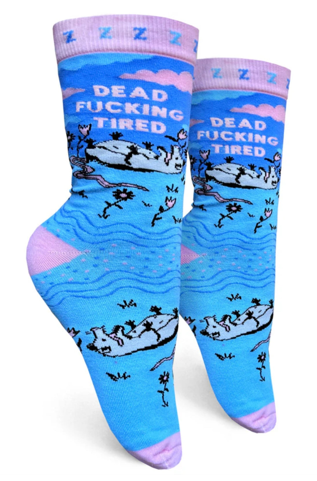 GROOVY THINGS Co. Brand Ladies DEAD FUCKING TIRED Socks - Novelty Socks And Slippers
