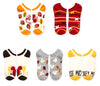 DISNEY Ladies THANKSGIVING 5 Pair Of No Show Socks MICKEY & MINNIE 'BOUNTIFUL HARVEST' - Novelty Socks And Slippers