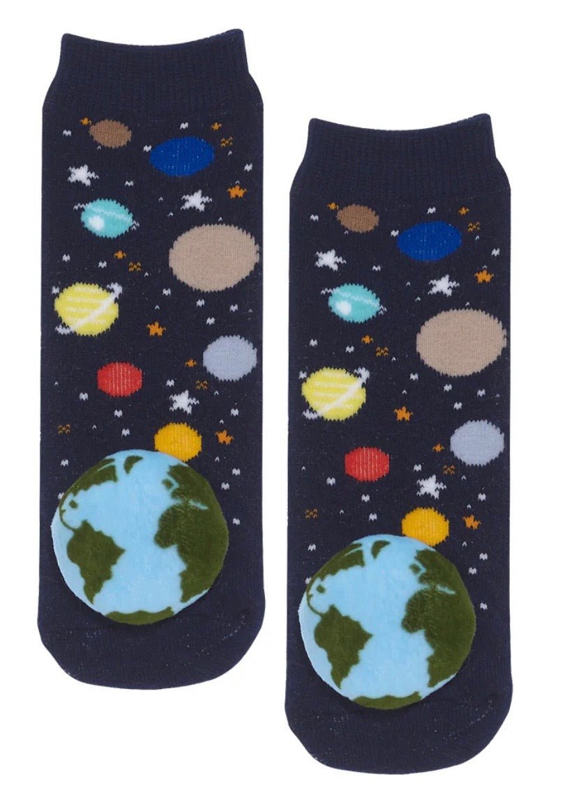 SOLAR SYSTEM Unisex Toddler Gripper Bottom Socks MESSY MOOSE Brand - Novelty Socks And Slippers
