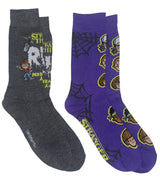 NETFLIX STRANGER THINGS Men’s 2 Pair Of HALLOWEEN Socks ‘RUN!’ ‘HAPPY HALLOWEEN’ - Novelty Socks And Slippers
