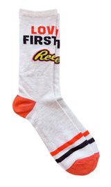 REESE’S PEANUT BUTTER CUPS Men’s Socks ‘LOVE AT FIRST BITE’ - Novelty Socks And Slippers