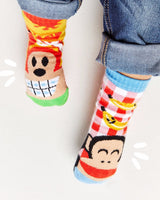 JULIUS The Monkey & BOB The Dog Unisex MISMATCHED GRIPPER BOTTOM SOCKS PALS SOCKS Brand (CHOOSE SIZE) BY PAUL FRANK - Novelty Socks And Slippers
