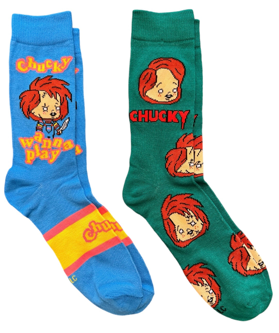 CHUCKY The Movie Unisex 2 Pair Of Socks ODD SOX Brand - Novelty Socks And Slippers