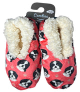 BLACK & WHITE SHIH TZU Dog Ladies Non-Slip Slippers COMFIES BRAND By E&S Pets - Novelty Socks And Slippers