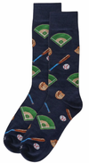 Memoi Brand Men’s BASEBALL Socks BASEBALL BATS, BALLS, GLOVES - Novelty Socks And Slippers