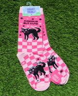 GROOVY THINGS Brand Ladies BLACK CAT Socks ANXIOUS BUT CUTE - Novelty Socks And Slippers