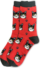 BLACK & WHITE CAT (TUXEDO) Adult Unisex Socks By E&S Pets Choose Style