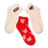 DISNEY Ladies CHRISTMAS 3 Pair Of MINNIE Socks With Embroidered Minnie