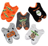 STAR WARS THE MANDALORIAN LADIES 5 PAIR OF BABY YODA HALLOWEEN NO SHOW SOCKS - Novelty Socks And Slippers