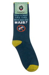 WITH A BODY LIKE THIS WHO NEEDS HAIR Adult Unisex Socks FUNATIC Brand - Novelty Socks And Slippers