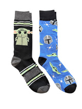 STAR WARS THE MANDALORIAN Men’s 2 Pair Of BABY YODA Socks - Novelty Socks And Slippers
