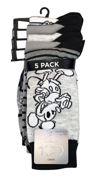 DISNEY 100 Men’s 5 Pair Of Socks Gift Set WOODY, STITCH, MICKEY, WINNIE THE POOH & MIGUEL - Novelty Socks And Slippers