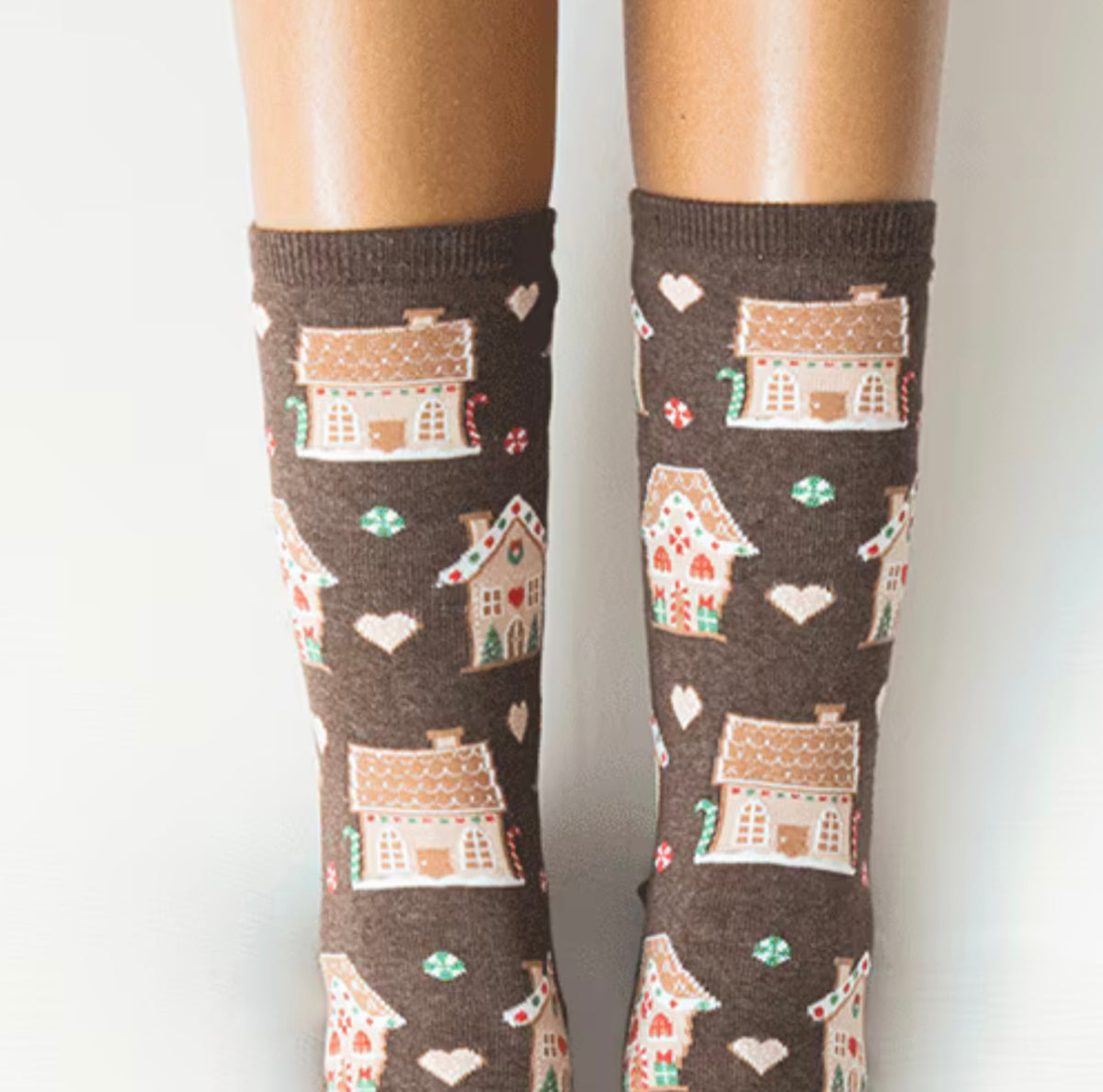 GINGERBREAD HOUSE Ladies Christmas Socks SOCKSMITH Brand - Novelty Socks And Slippers