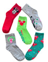 DISNEY LADIES MINNIE MOUSE CHRISTMAS 5 PAIR OF SOCKS ‘MAKE IT BRIGHT’ - Novelty Socks And Slippers