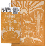 PRIMITIVES BY KATHY ‘FRIENDS ARE THE SUNSHINE OF LIFE’ Kitchen Tea Towel - Novelty Socks And Slippers