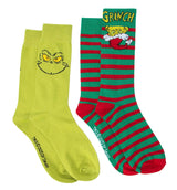 Dr. Seuss How The Grinch Stole Christmas Men’s 2 Pair Of Socks - Novelty Socks And Slippers