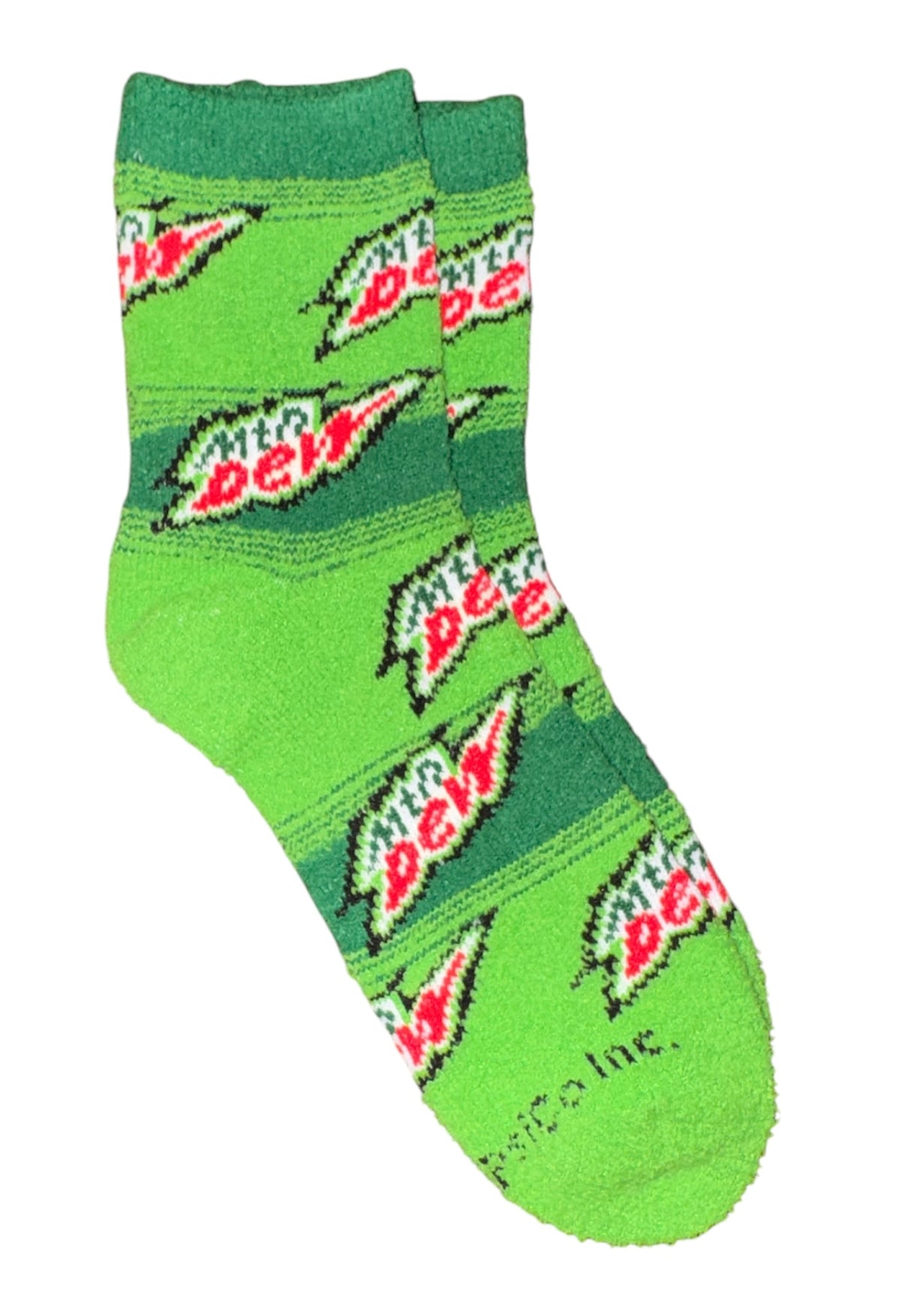 MOUNTAIN DEW Soda Ladies Fuzzy Warm Socks Odd Sox Brand
