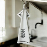 THE DISHES ARE LOOKING AT ME DIRTY AGAIN Kitchen Tea Towel HEY NOW Brand By Fabdaz - Novelty Socks And Slippers
