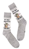 STAR WARS Men’s THE MANDALORIAN BABY YODA Socks ‘MY CHILD CAN LEVITATE YOUR CHILD’ - Novelty Socks And Slippers