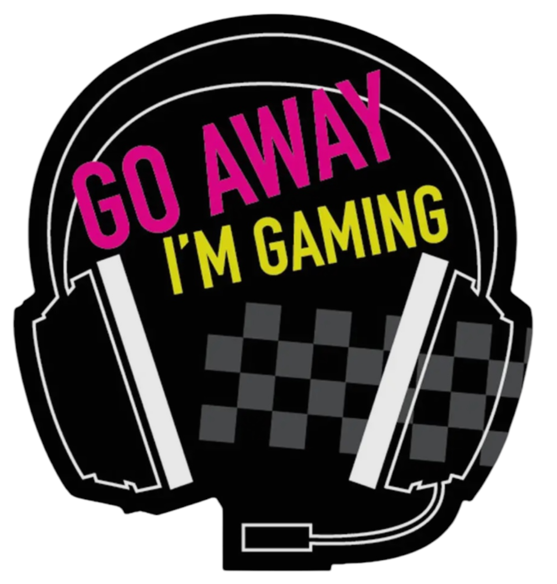 FUNATIC Brand GO AWAY I’M GAMING Vinyl Sticker - Novelty Socks And Slippers