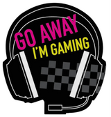 FUNATIC Brand GO AWAY I’M GAMING Vinyl Sticker - Novelty Socks And Slippers