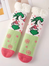 THE GRINCH Ladies Sherpa Lined Gripper Bottom Slipper Socks (Choose Style) - Novelty Socks And Slippers