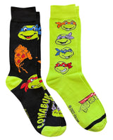 TEENAGE MUTANT NINJA TURTLES Men’s 2 Pair Of Socks ‘COWABUNGA’ BIOWORLD Brand