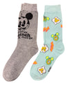 DISNEY MICKEY MOUSE Men’s 2 Pair Of Socks ‘GOT MY BRUNCH FACE ON’ - Novelty Socks And Slippers