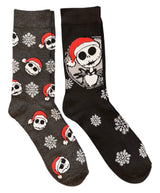 DISNEY THE NIGHTMARE BEFORE CHRISTMAS Men’s 2 Pair Of SANTA JACK Socks (Choose Style)