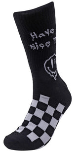 PARQUET Brand Men’s DRIPPY SMILEY FACE Socks ‘HAVE A NICE TRIP’ - Novelty Socks And Slippers