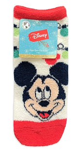 DISNEY Ladies CHRISTMAS 3 Pair Of Cozy Plush Low Cut Socks MICKEY & MINNIE - Novelty Socks for Less