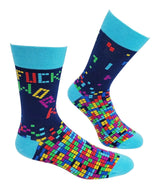 FUCK WORK Men’s Video Game Style Socks FABDAZ Brand - Novelty Socks And Slippers