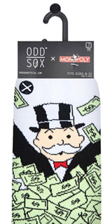 MONOPOLY Board Game Men’s WINDFALL OF CASH Socks ODD SOX Brand - Novelty Socks for Less