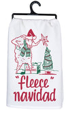 PRIMITIVES BY KATHY CHRISTMAS Kitchen Tea Towel ‘FLEECE NAVIDAD’ - Novelty Socks And Slippers