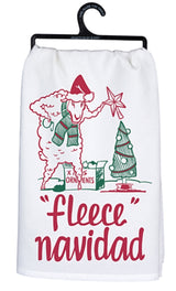 PRIMITIVES BY KATHY CHRISTMAS Kitchen Tea Towel ‘FLEECE NAVIDAD’ - Novelty Socks And Slippers