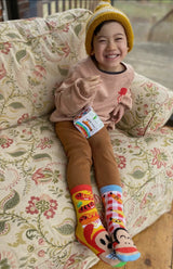 PALS SOCKS Brand Unisex JULIUS & BOB MISMATCHED GRIPPER BOTTOM SOCKS (CHOOSE SIZE) BY PAUL FRANK - Novelty Socks And Slippers