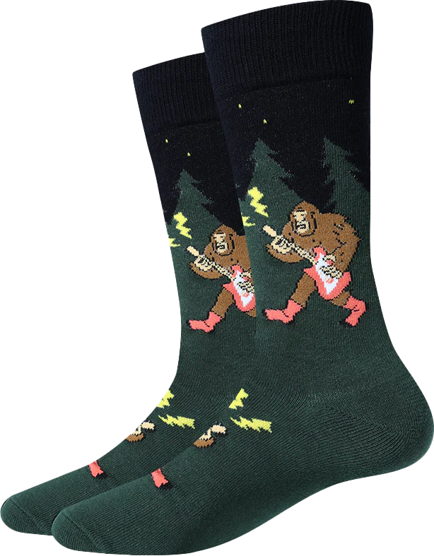 BIGFOOT SOCK Co. Men’s GUITAR BIGFOOT Socks By Sock Harbor - Novelty Socks And Slippers