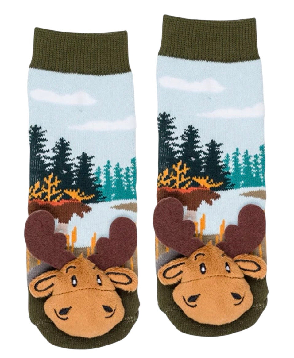 MEADOW MOOSE Toddler Unisex Gripper Bottom Socks MESSY MOOSE Brand - Novelty Socks And Slippers