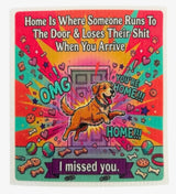 FUNNY DOG SAYINGS Set Of 3 Swedish Dishcloths ‘MY DOG THINKS I’M A F*CKING DELIGHT’