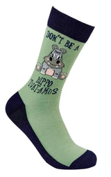 URBAN ECCENTRIC Unisex DON'T BE A HIPPO-TWAT-AMOS Socks - Novelty Socks And Slippers